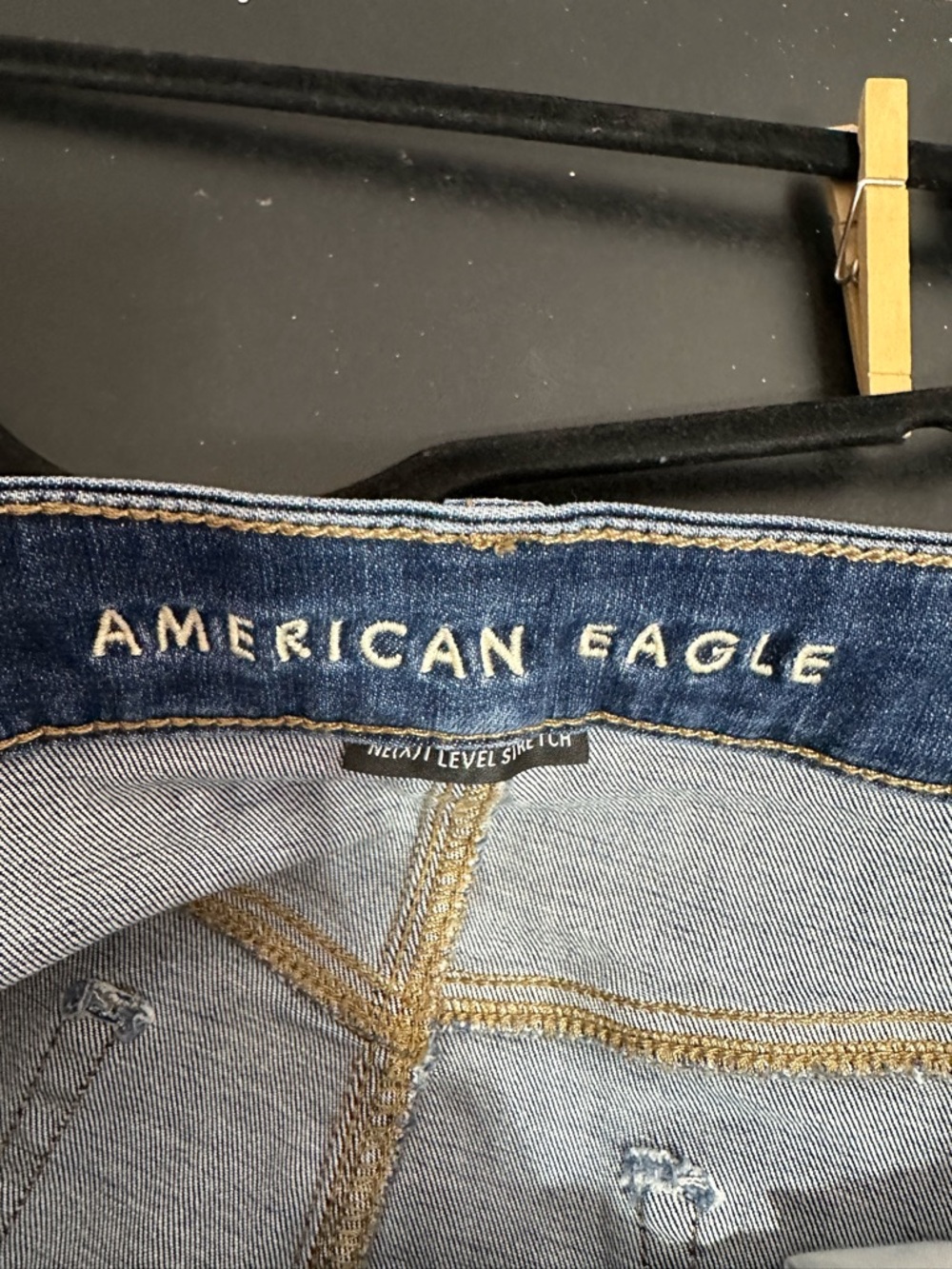 American Eagle Outfitters Blue‎ Distressed Denim Mini Skirt size 16 - Picture 2 of 6
